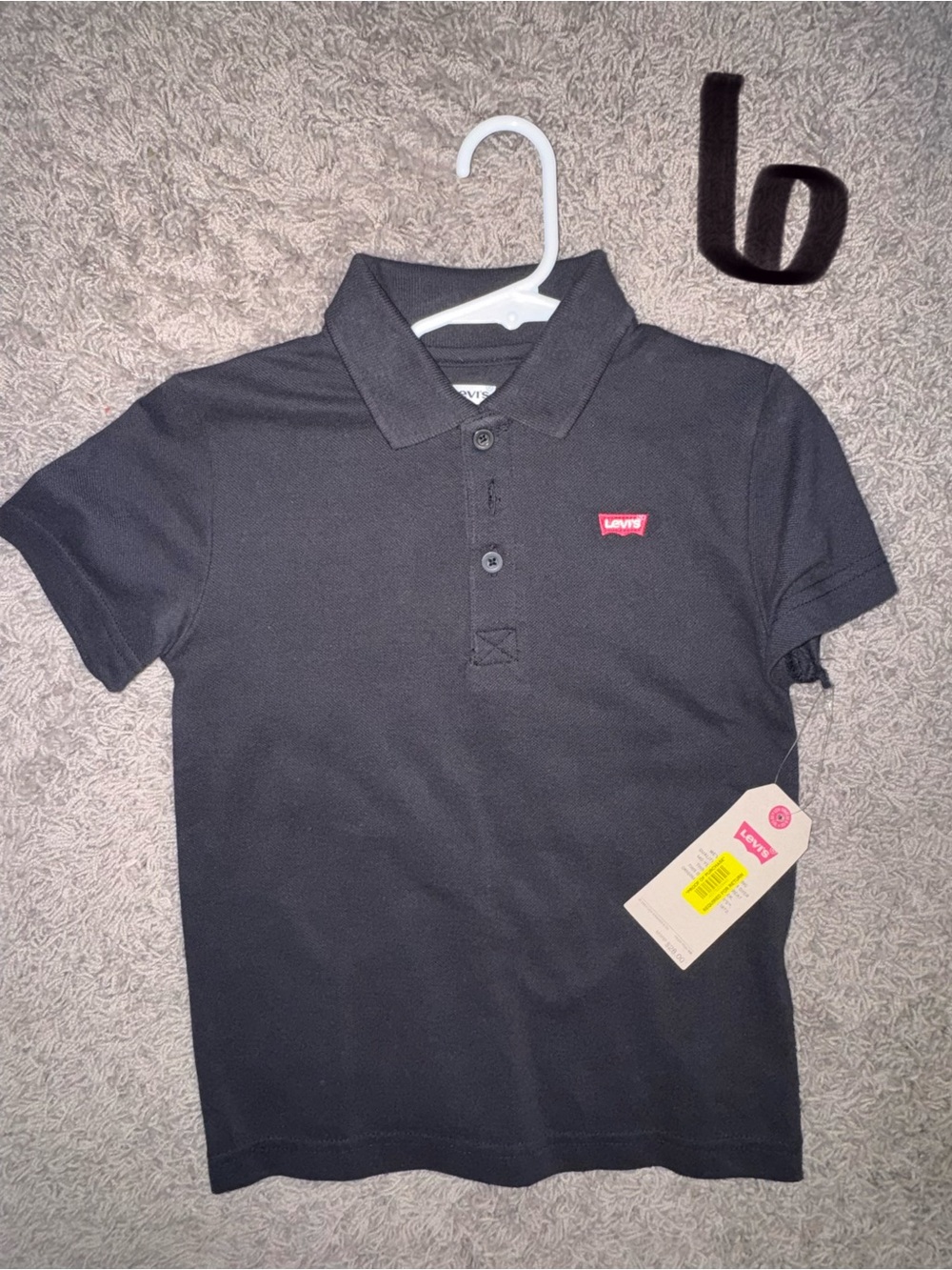 Levi's Black Boys Polo with Red Logo